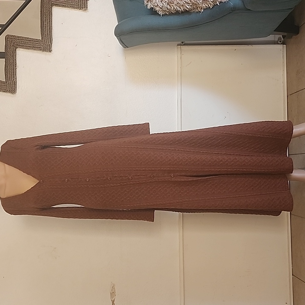 Cable Knit Brown Sweater